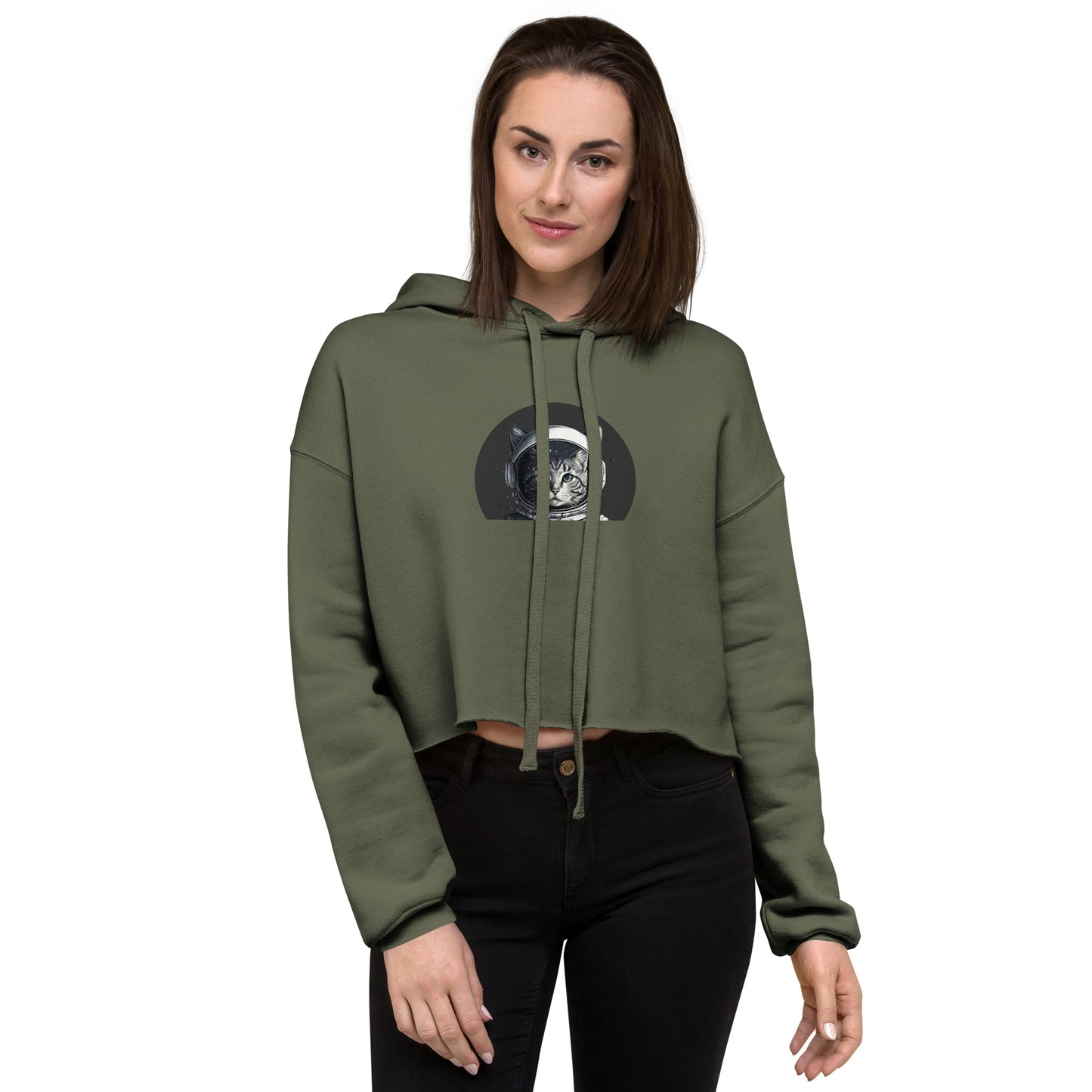 Space cat Crop Hoodie