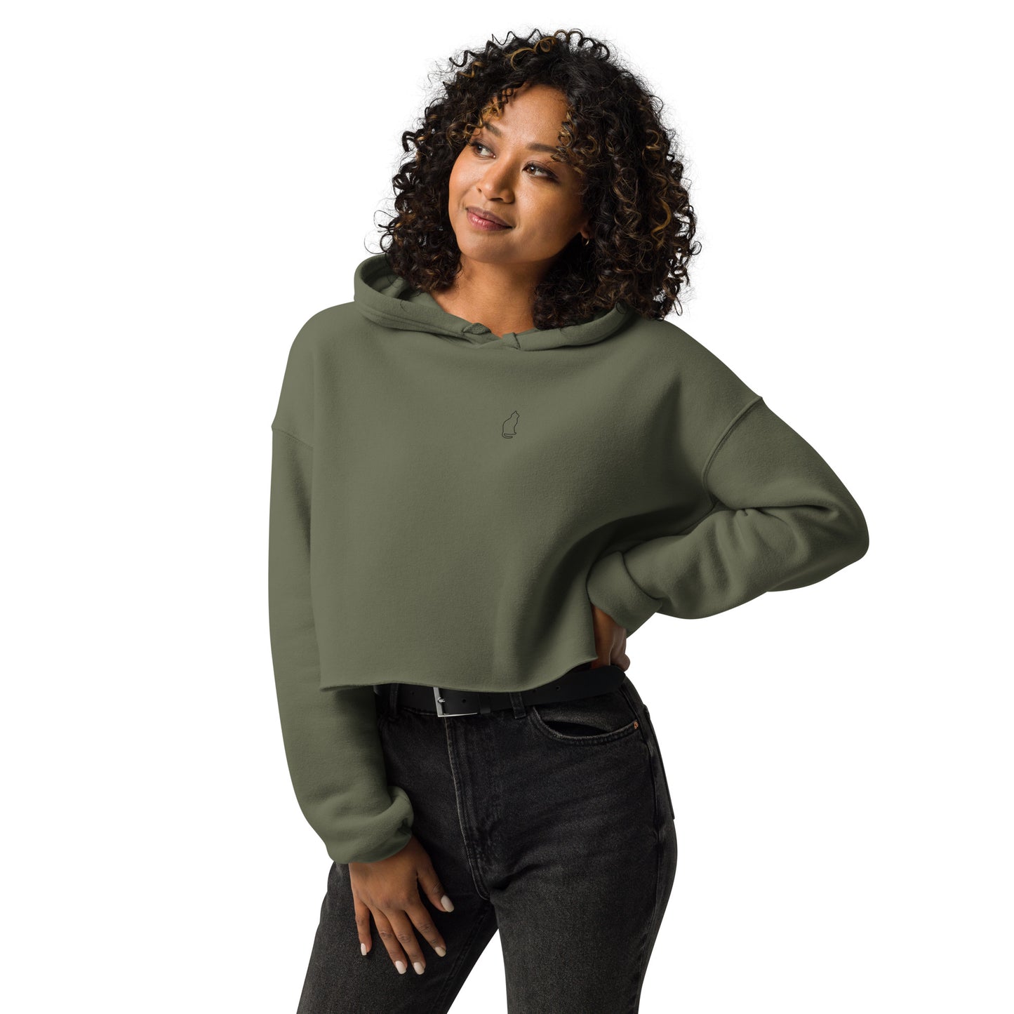 Cat Silhouette Crop Hoodie